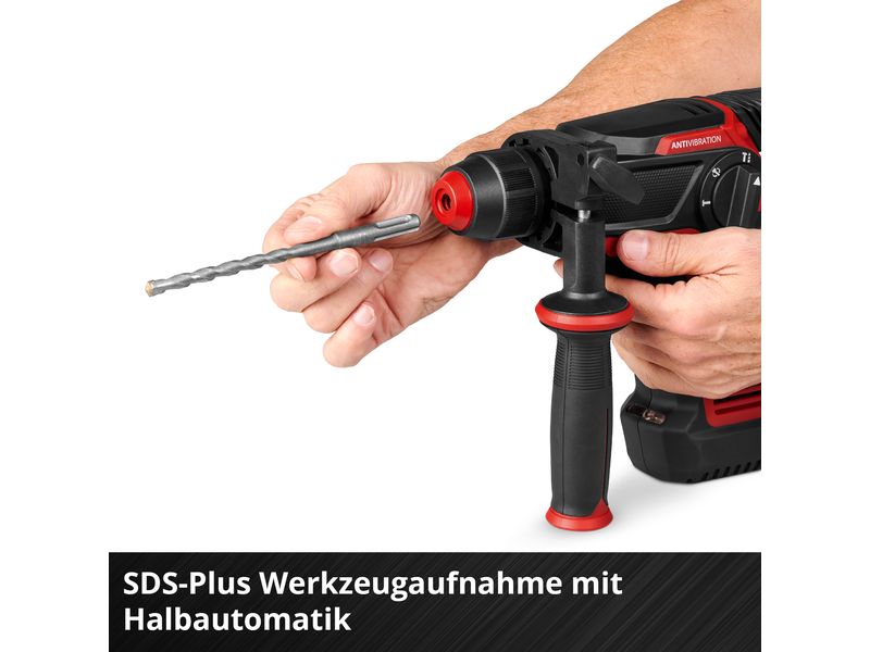 Einhell Schnurloser Bohrhammer TP-HD 18/28 Li BL 4 (1x3.0Ah Universell einsetzbare Akku-Schlagbohrmaschine