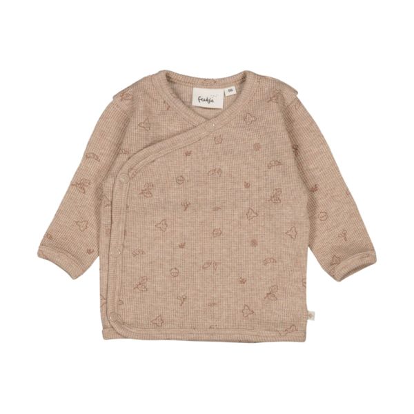 Feetje Overslagshirt - Fall Favorites - Rib Print - Maat 50 - Hazelnoot Melange