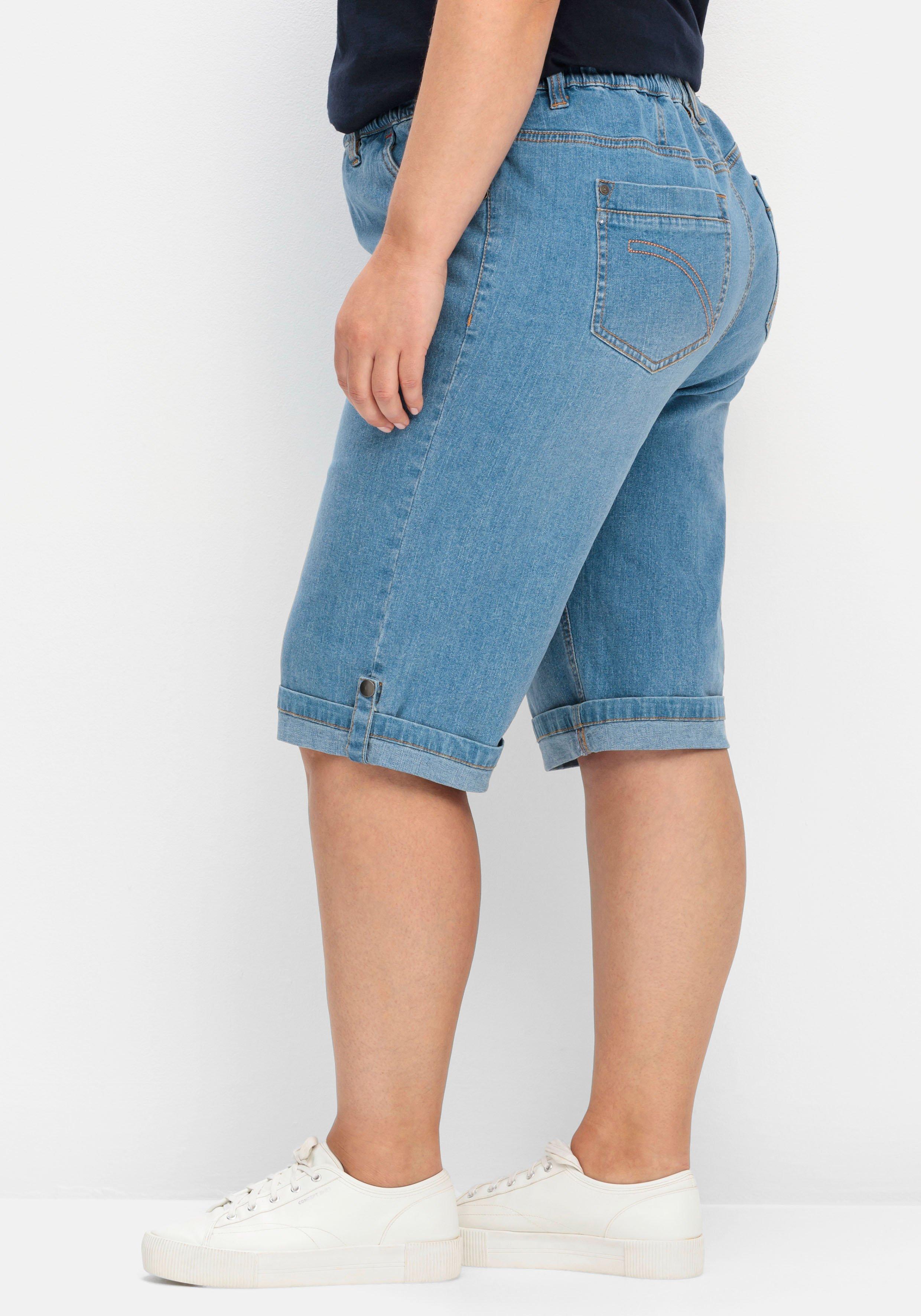 Jeans-Bermudas mit fixiertem Aufschlag