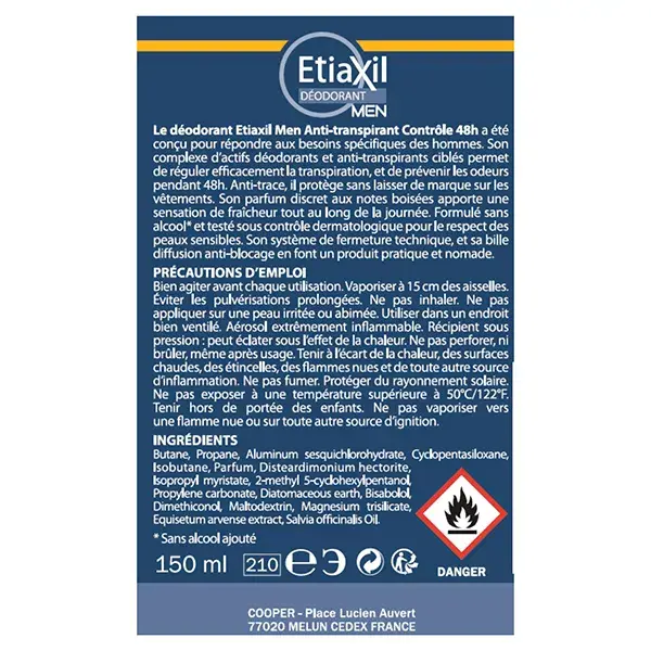Etiaxil Men Desodorante Antitranspirante 48h Control Aerosol 150ml