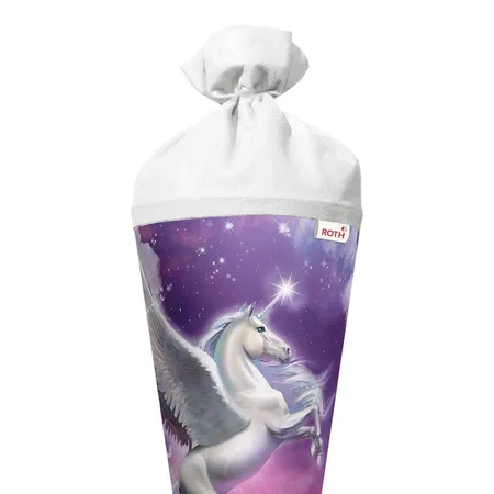 Roth Motiv-Schultüte, Magic Pegasus, 70cm, rund, Rot(h)-Spitze, Filzverschluss
