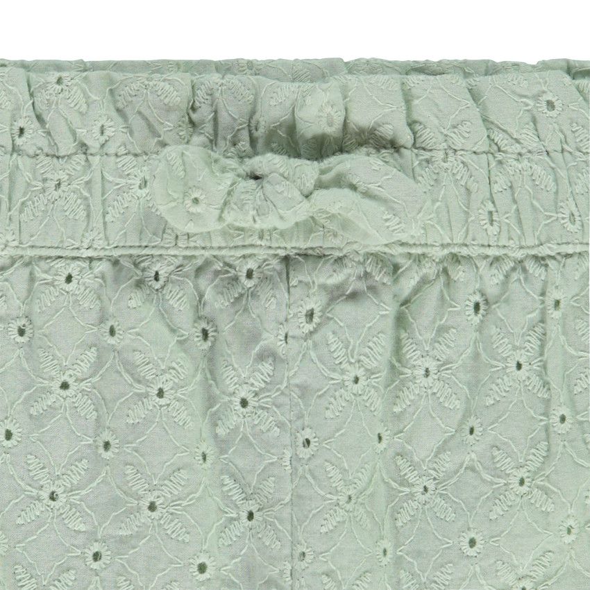 Short unie en broderie anglaise pour bébé fille - Vert