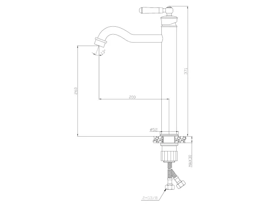 Leeds mitigeur lavabo rétro haut cuivre brossé - Essebagno