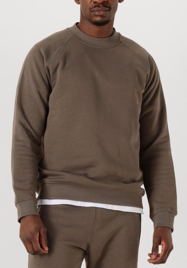 taupe genti trui basic logo sweater