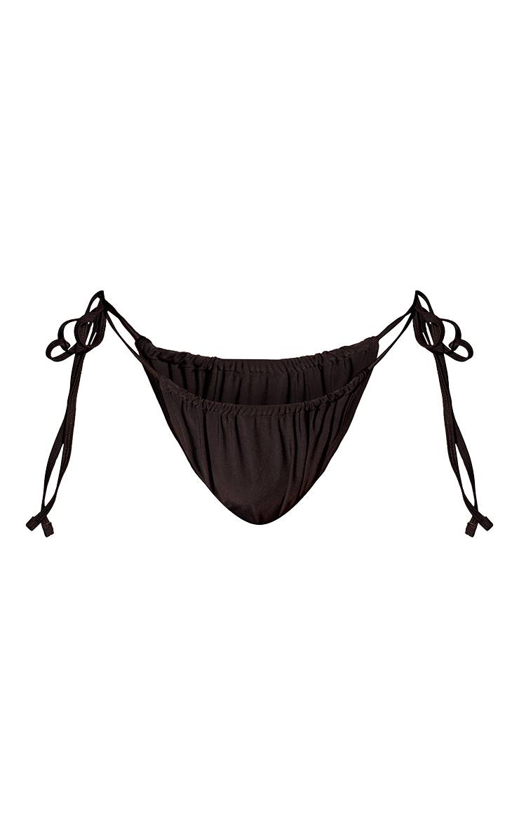 Noir Bas De Bikini Tanga Grande Taille Avec Liens Sur Les Côtés