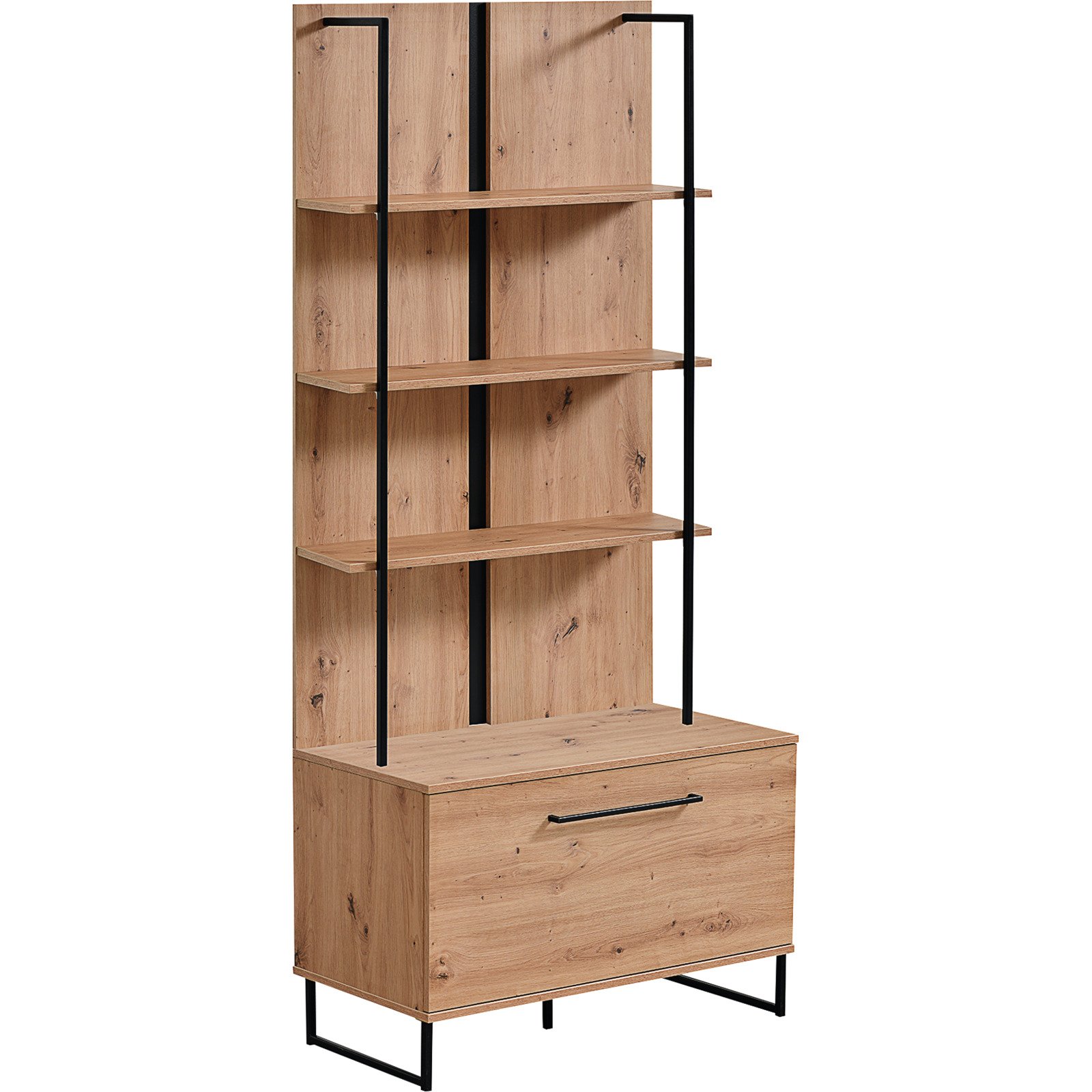 Regal Sardinia Melamin Artisan schwarz 85 x 192 x 42 cm