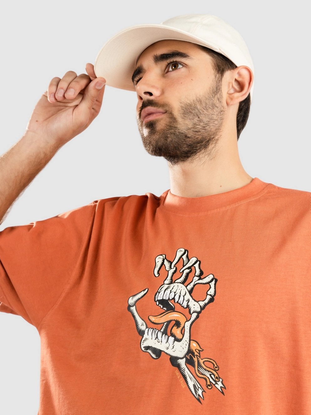 Santa Cruz Bone Hand Cruz Front T-Shirt terracotta