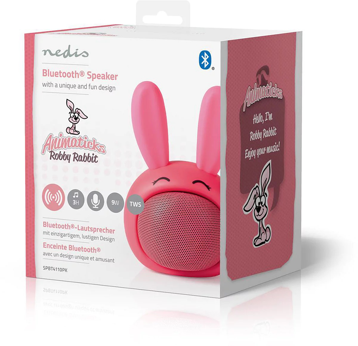 Animaticks Portabler Bluetooth 5.0 Lautsprecher Wireless Speaker (SPBT4110PK) - Robby Rabbit
