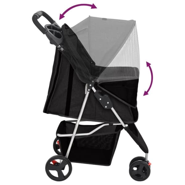 vidaXL Hundevogn sammenleggbar svart 80x46x98 cm oxford-stoff