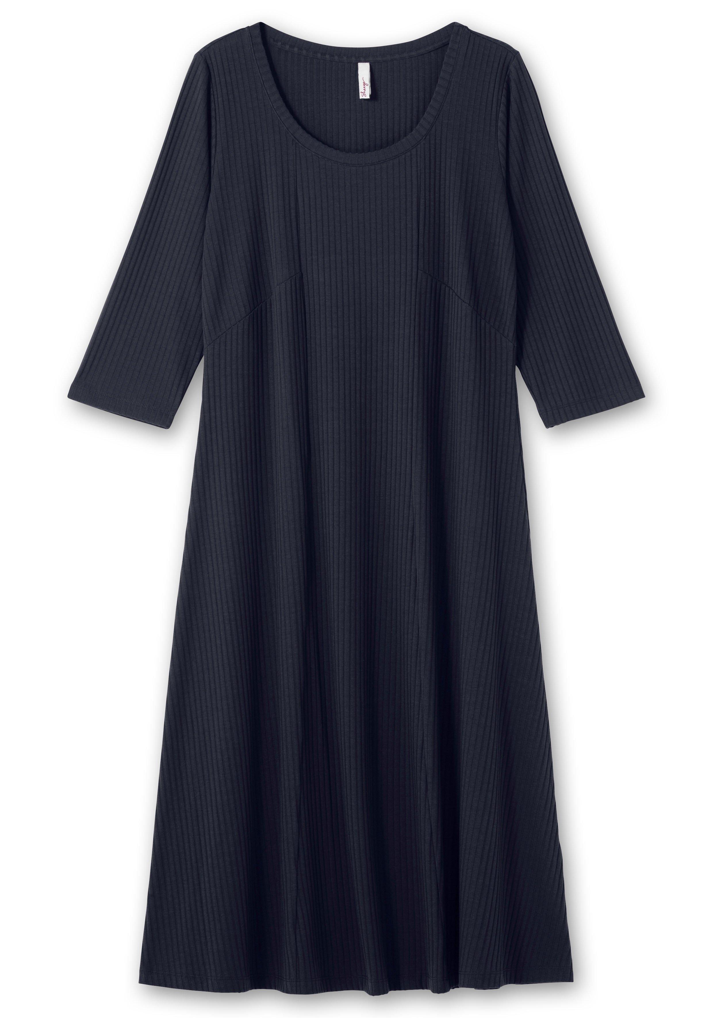 Shirtkleid aus Rippqualität, mit 3/4-Ärmeln