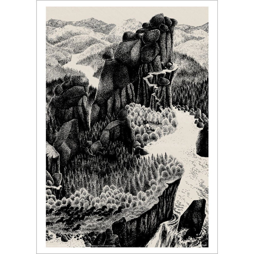 Køb Poster & Frame Astrid Lindgren - Mountains - Ronja The Robbers Daughter