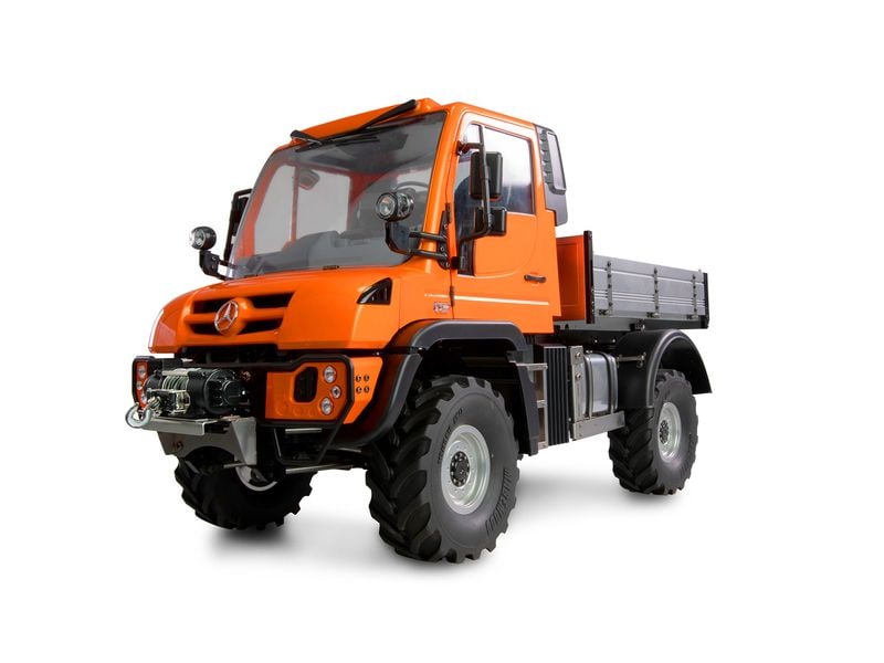 Amewi Mercedes-Benz Unimog Geräteträger 4WD Orange 1:10, AR Originalgetreues Unimog RC-Modell
