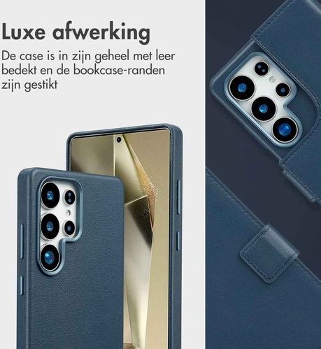 Accezz - Leather Bookcase 2-in-1 - Nightfall Blue - Voor Samsung Galaxy S25 Ultra