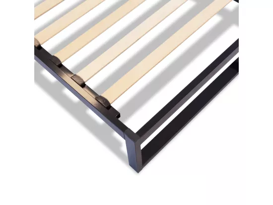 OLYMPE LITERIE | Sommier à lattes en métal PANDORE 160x200 cm | Coloris Noir | Livré en kit