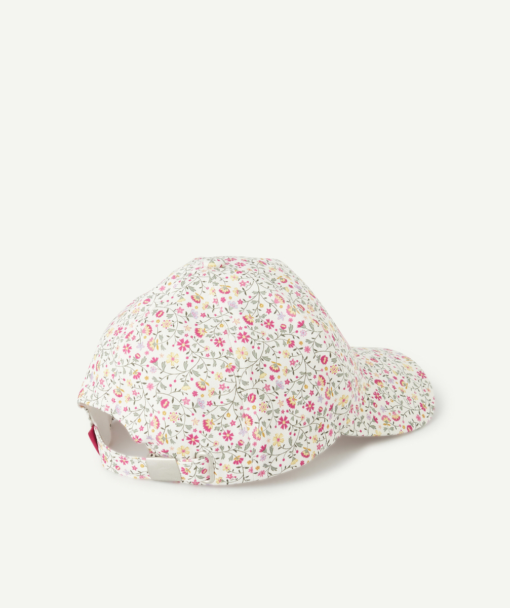 CASQUETTE FILLE EN COTON IMPRIMÉ FLEURI AVEC MESSAGE