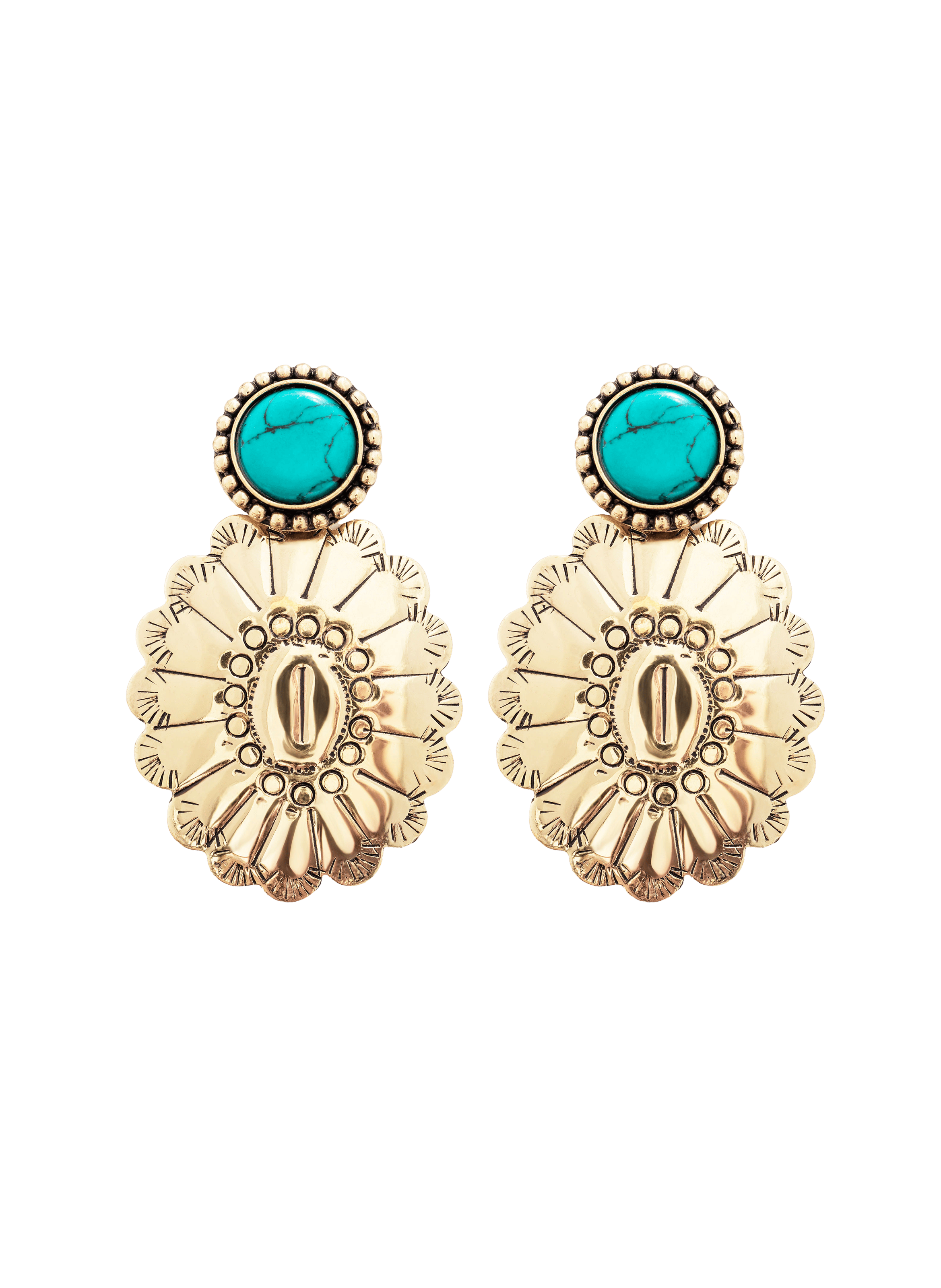 MYRTHA - Boucles d'oreilles pendantes pour oreilles percées en laiton | Doré