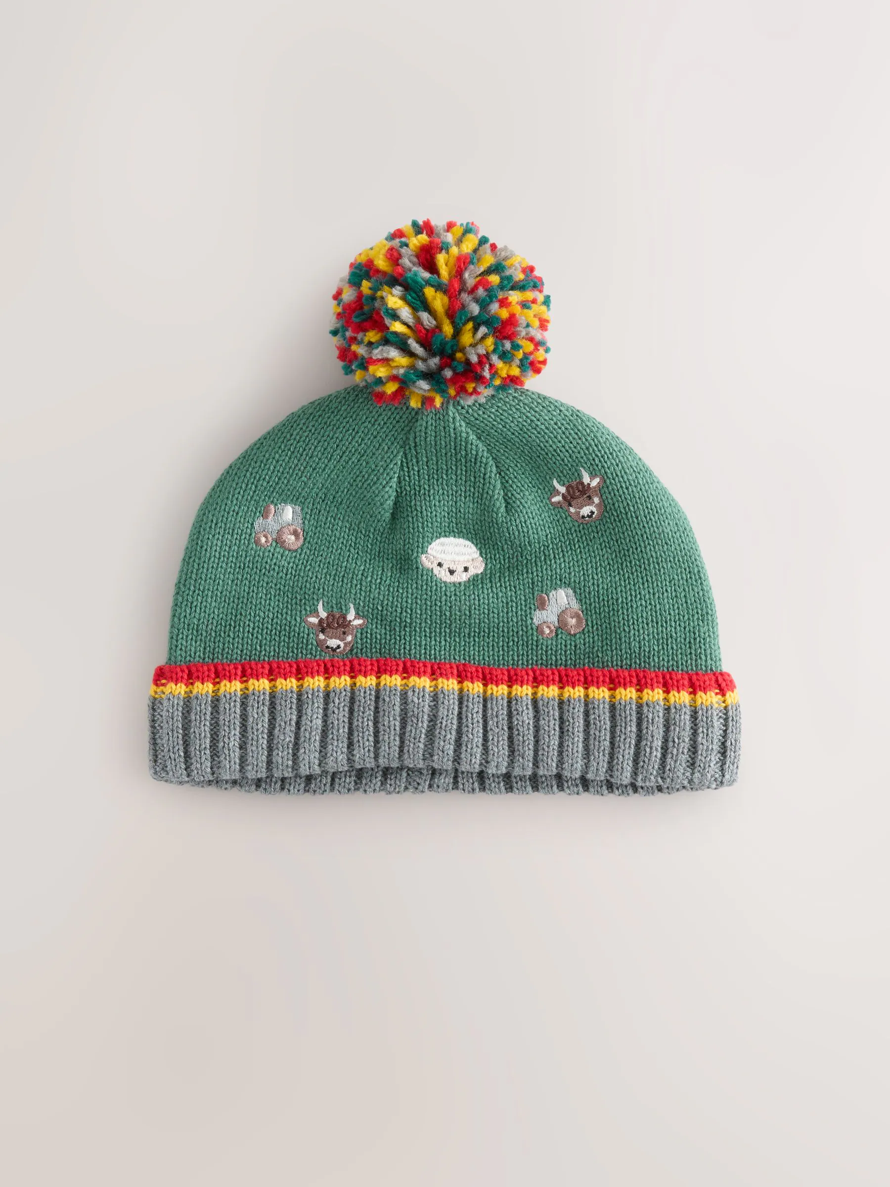 Green Farmyard - Baby Hamish and Friends Knitted Hat (0mths-2yrs)