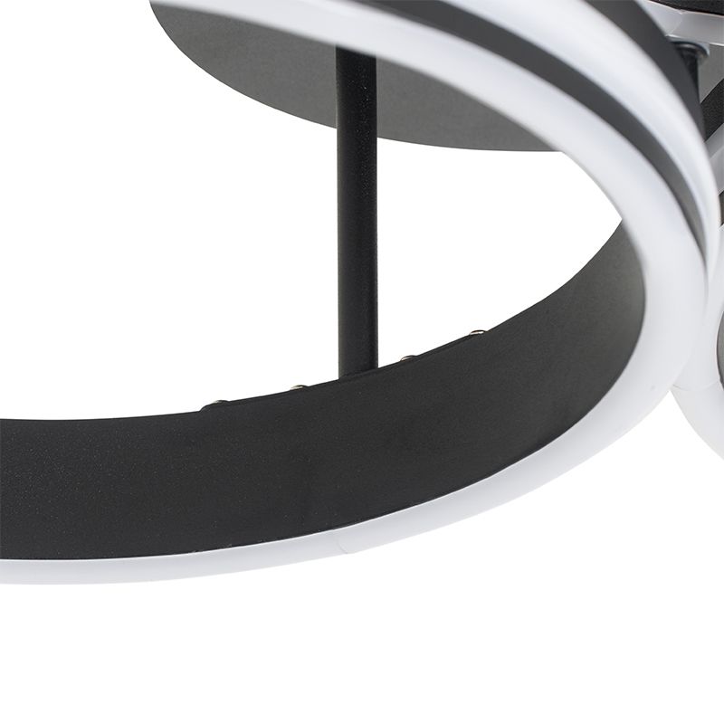 Plafondlamp zwart incl. LED 3-staps dimbaar 3-lichts - Navara