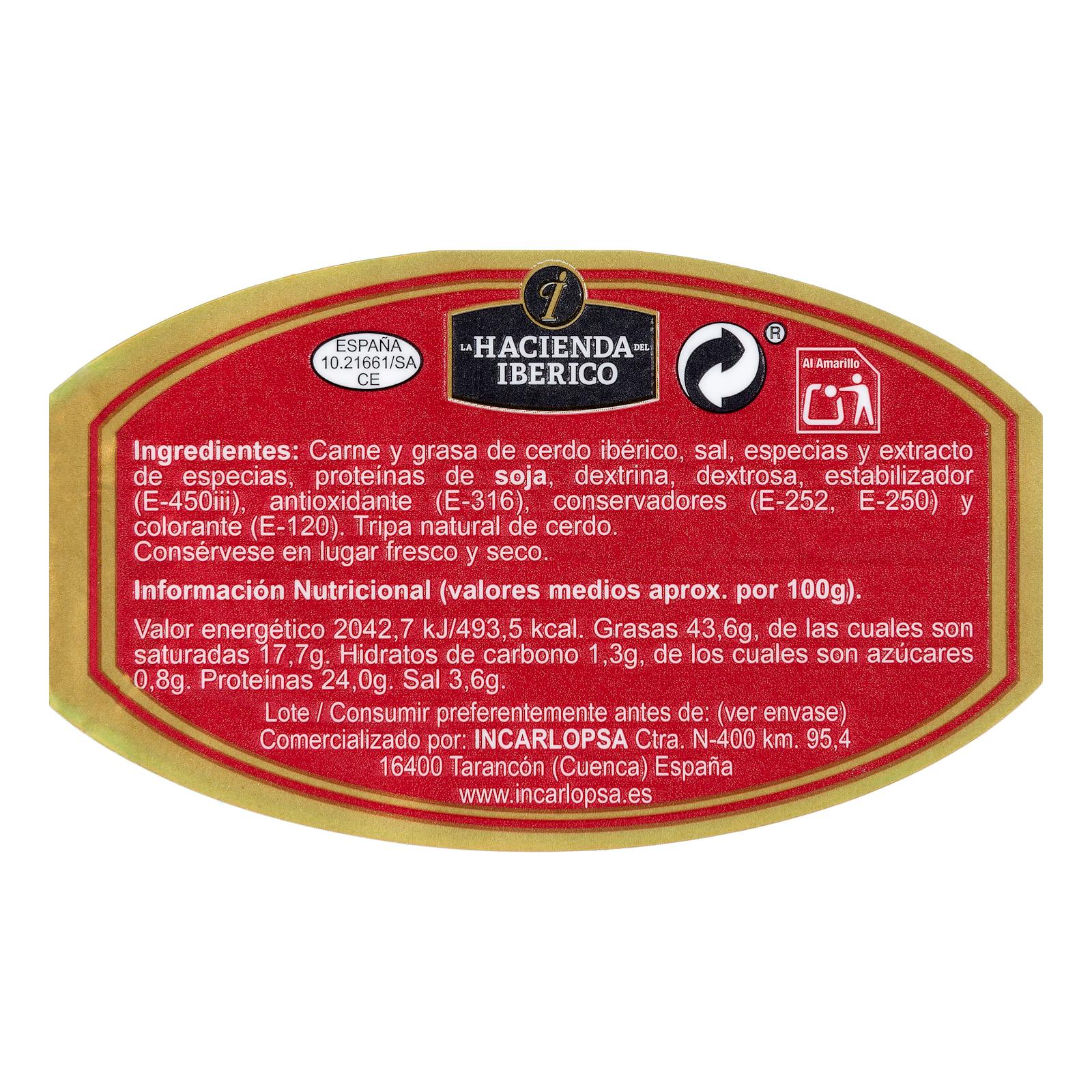 Chorizo culaire extra ibérique La Hacienda del Iberian