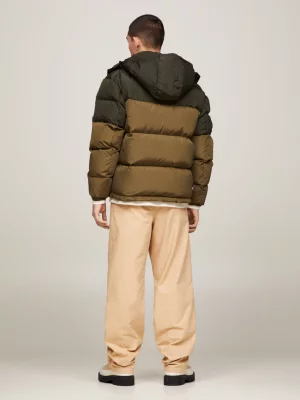 Jaqueta puffer Alaska com blocos de cores