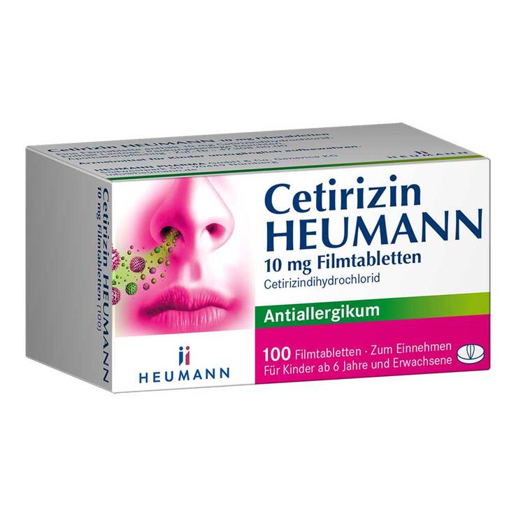 Cetirizin HEUMANN 10 mg Filmtabletten, 100 St