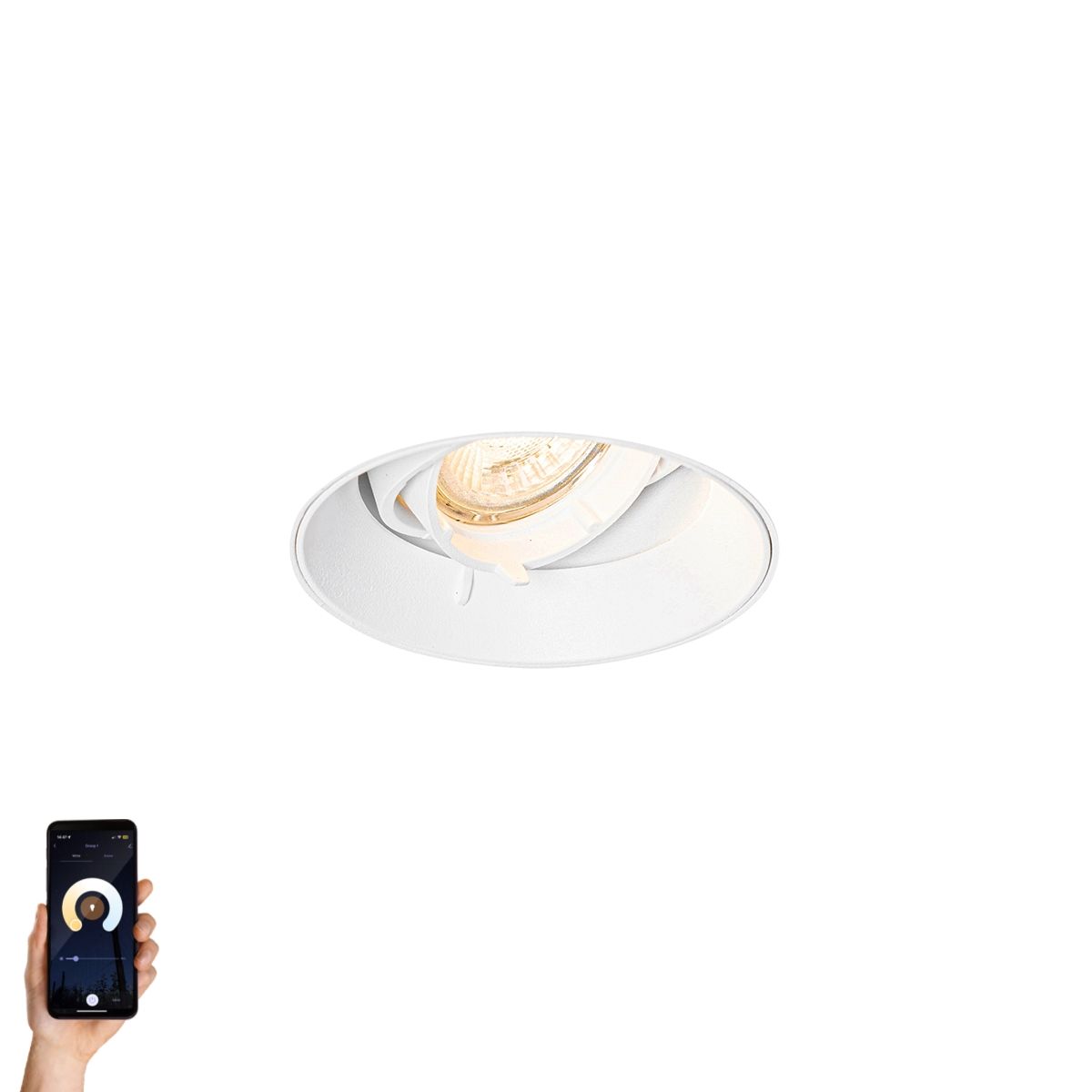 Smart inbouwspot wit rond trimless incl. Wifi GU10 50mm - Oneon