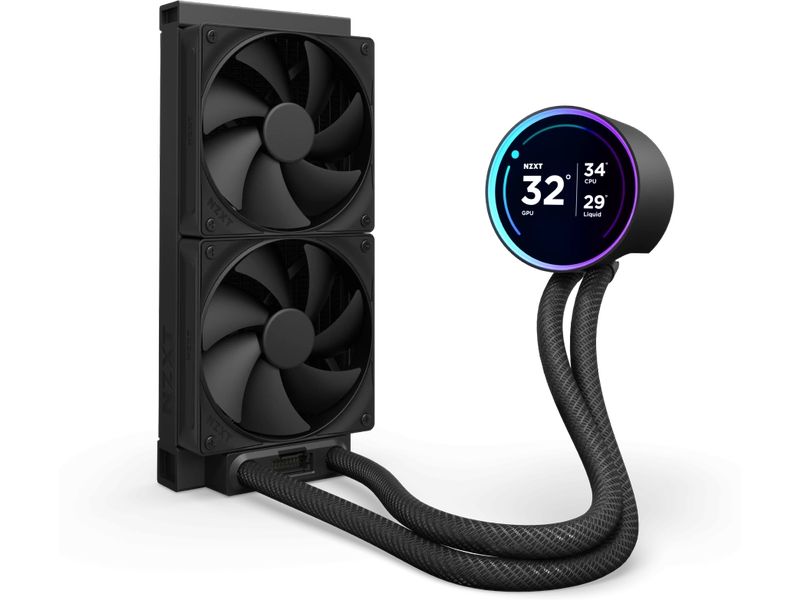 NZXT Wasserkühlung Kraken Elite 240 Wasserkühler für Intel und AMD Prozessorsockel mit LCD-Display