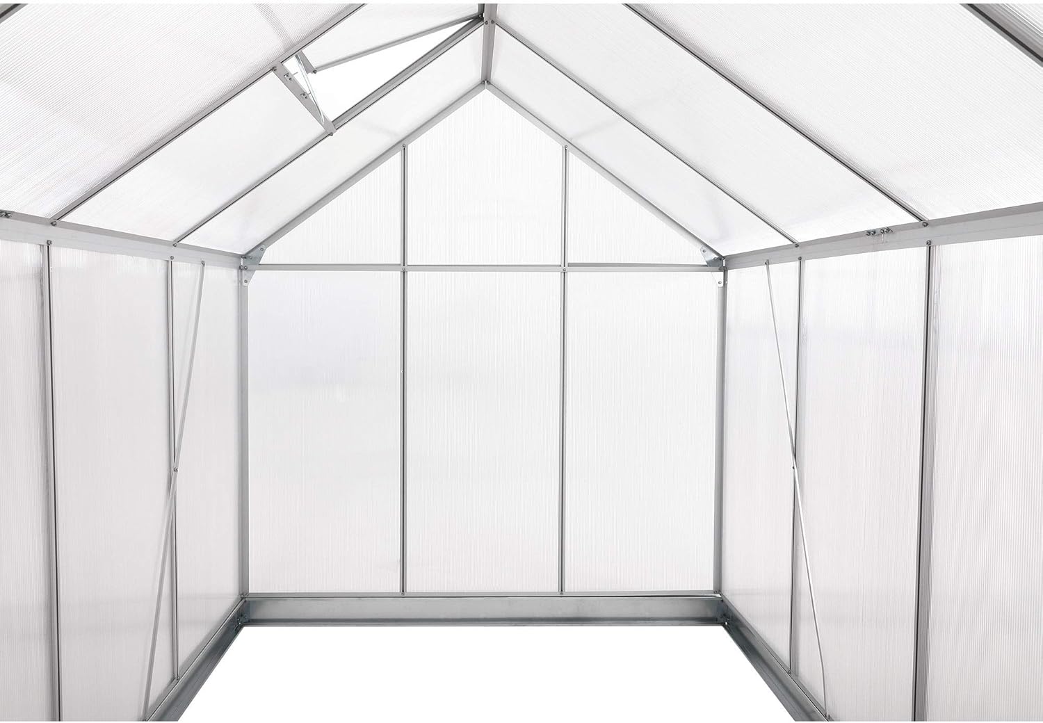 Zelsius Aluminium Gewächshaus für den Garten | inklusive Fundament | 430 x 190 cm | 6 mm Platten | Vielseitig nutzbar als Treibhaus, Tomatenhaus, Frühbeet und Pflanzenhaus