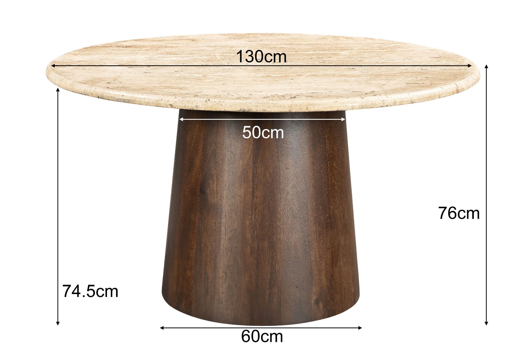 Eettafel Valentino ⌀130  x H76 cm