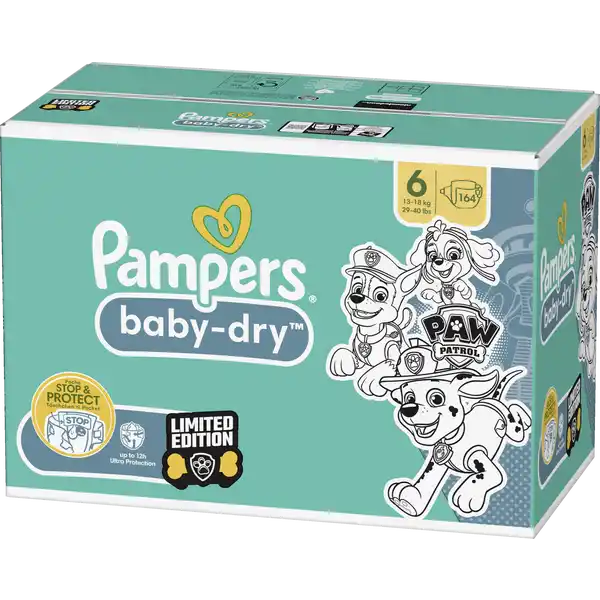Baby dry Windeln Gr. 6 Extra Large (13-18 kg) Monatsbox Paw Patrol 164ST
