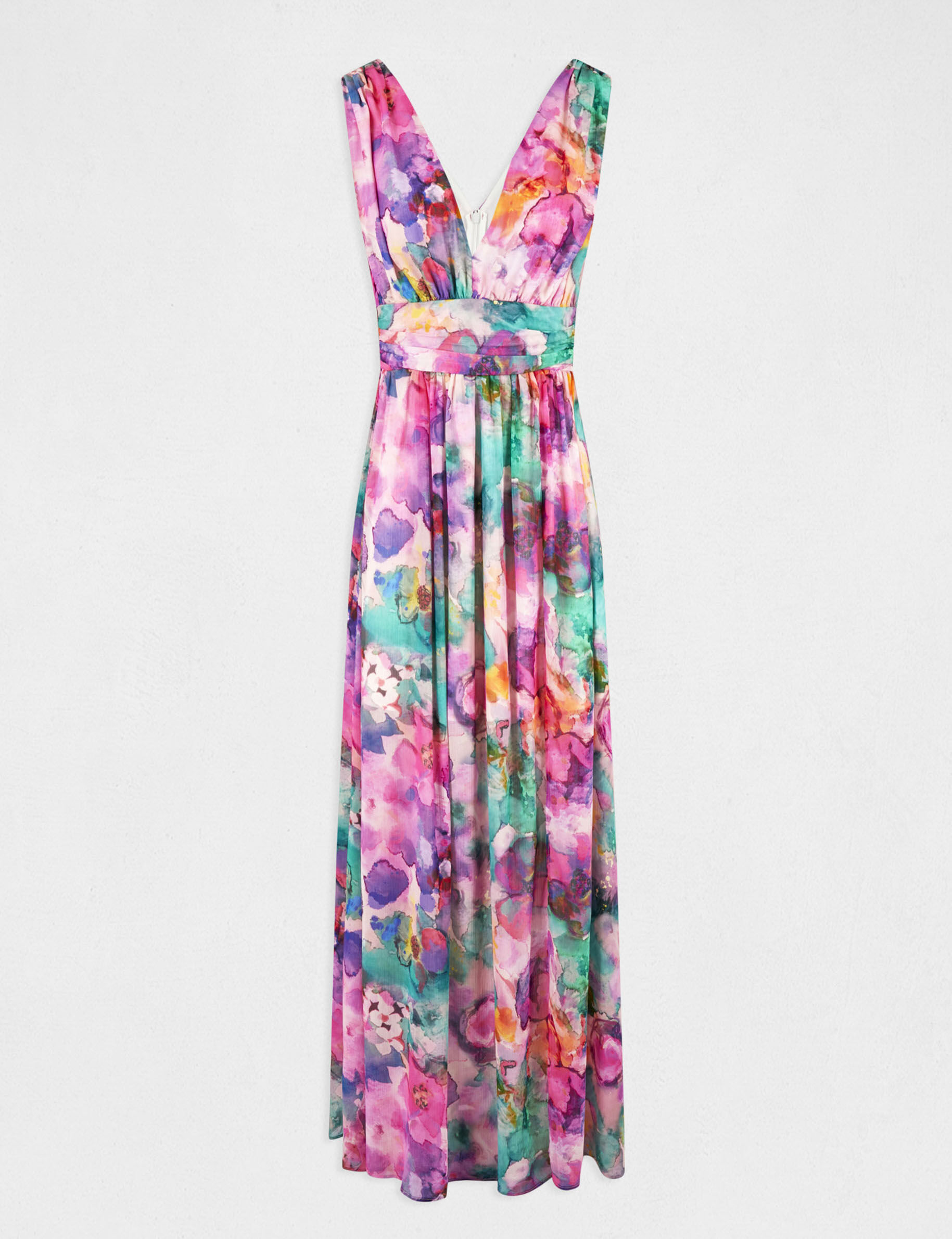Robe longue cintrée imprimé floral multico femme - multico