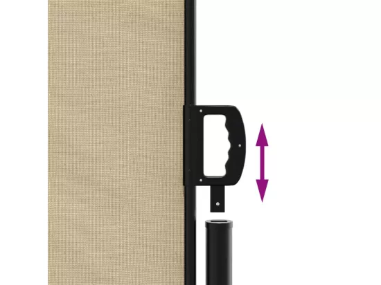 Auvent latéral rétractable beige 200x1000 cm