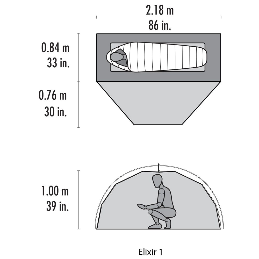 MSR Elixir 1 Zelt gray