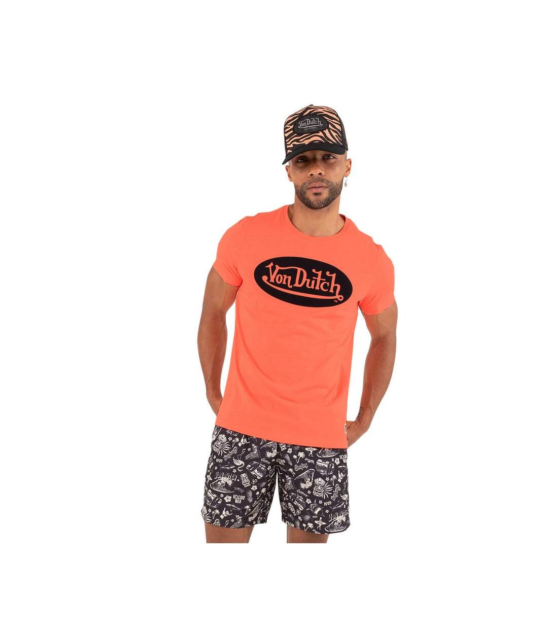T-shirt col rond homme en coton Front