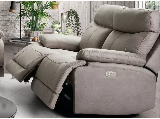 Canapé de relaxation électrique en microfibre Ducka-Couleur Marron-Système Electrique-1 place fauteuil