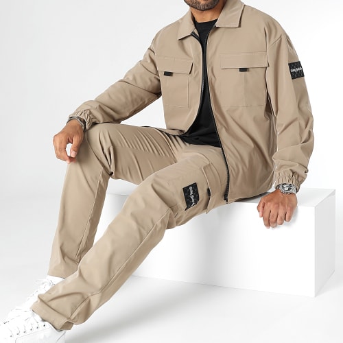 Ensemble Veste Zippée Et Pantalon Cargo 0044 0039 Beige