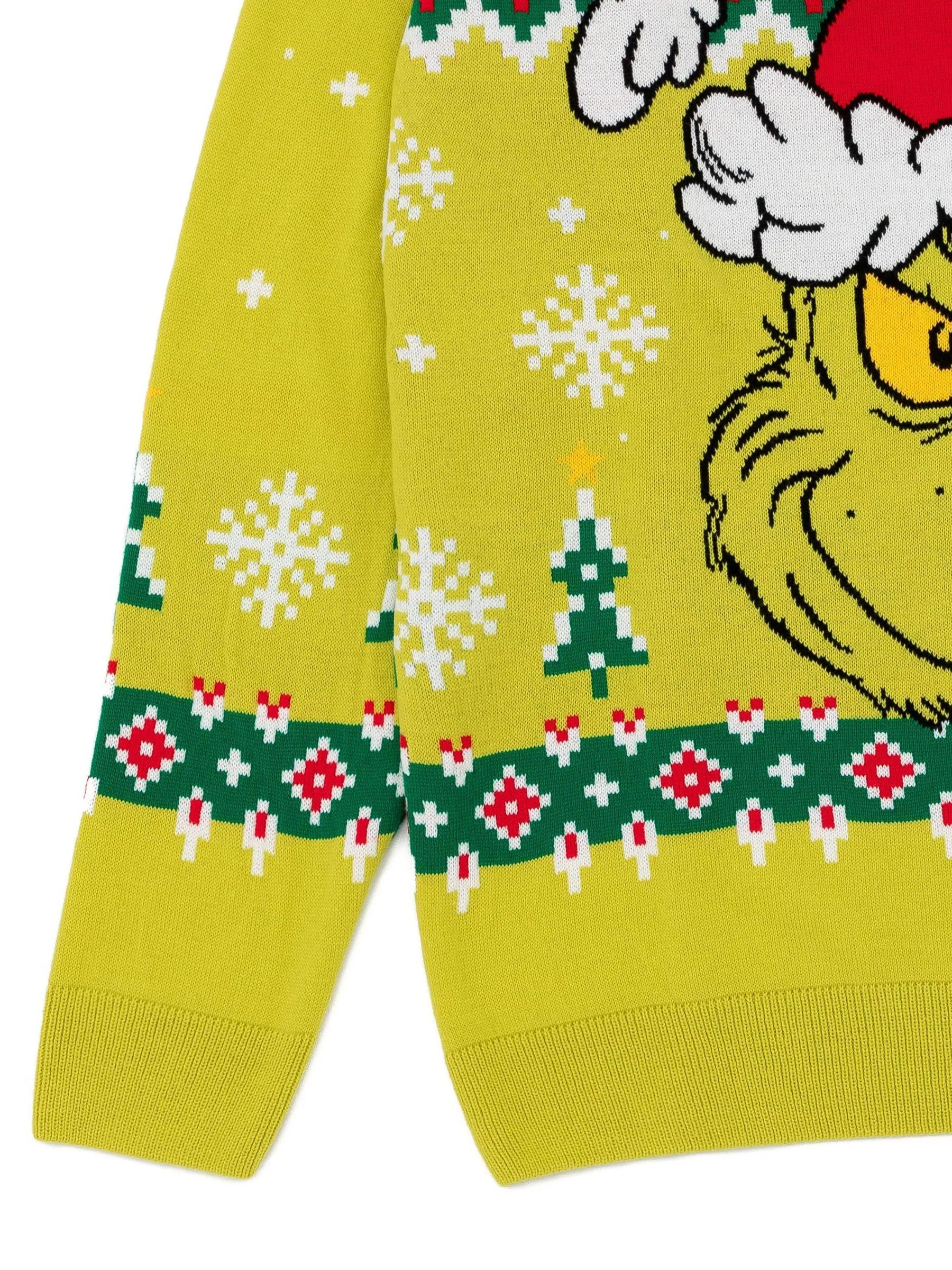 Groen met kerst-Grinch - Vanilla Underground - Gelicentieerde gebreide herenkersttrui