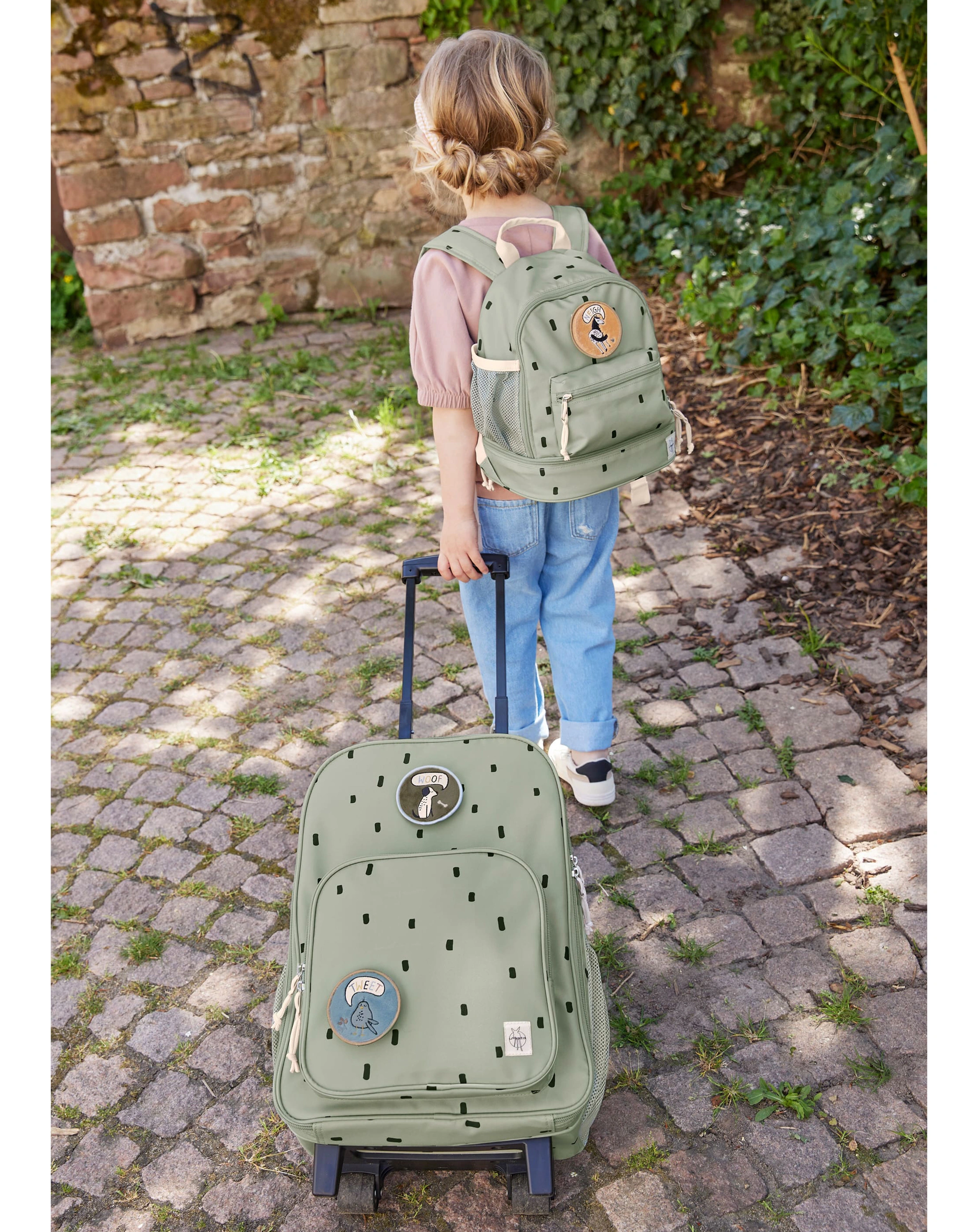 Kinder-Trolley HAPPY PRINTS (46x30x24) in light olive