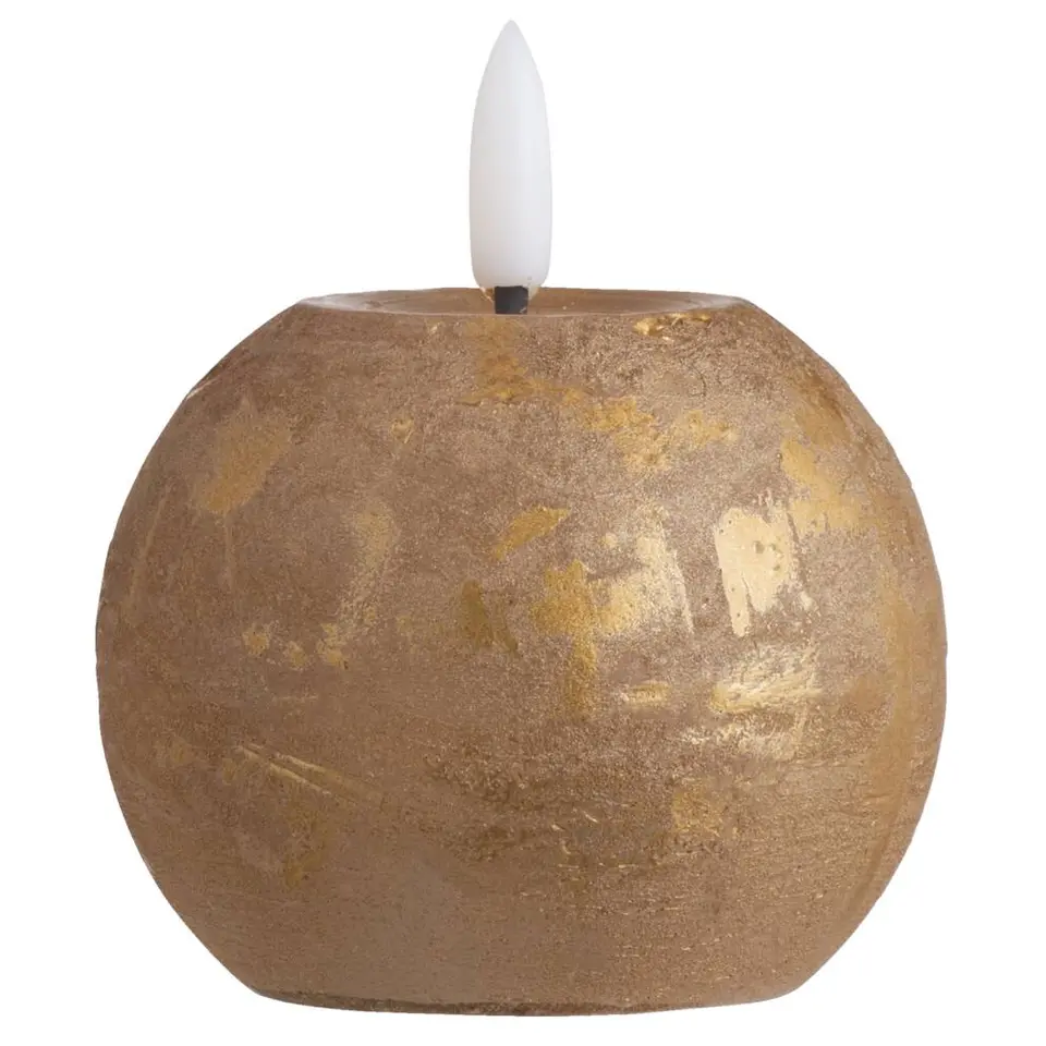 LED-kaars Bal - goudkleur - Ø8 cm