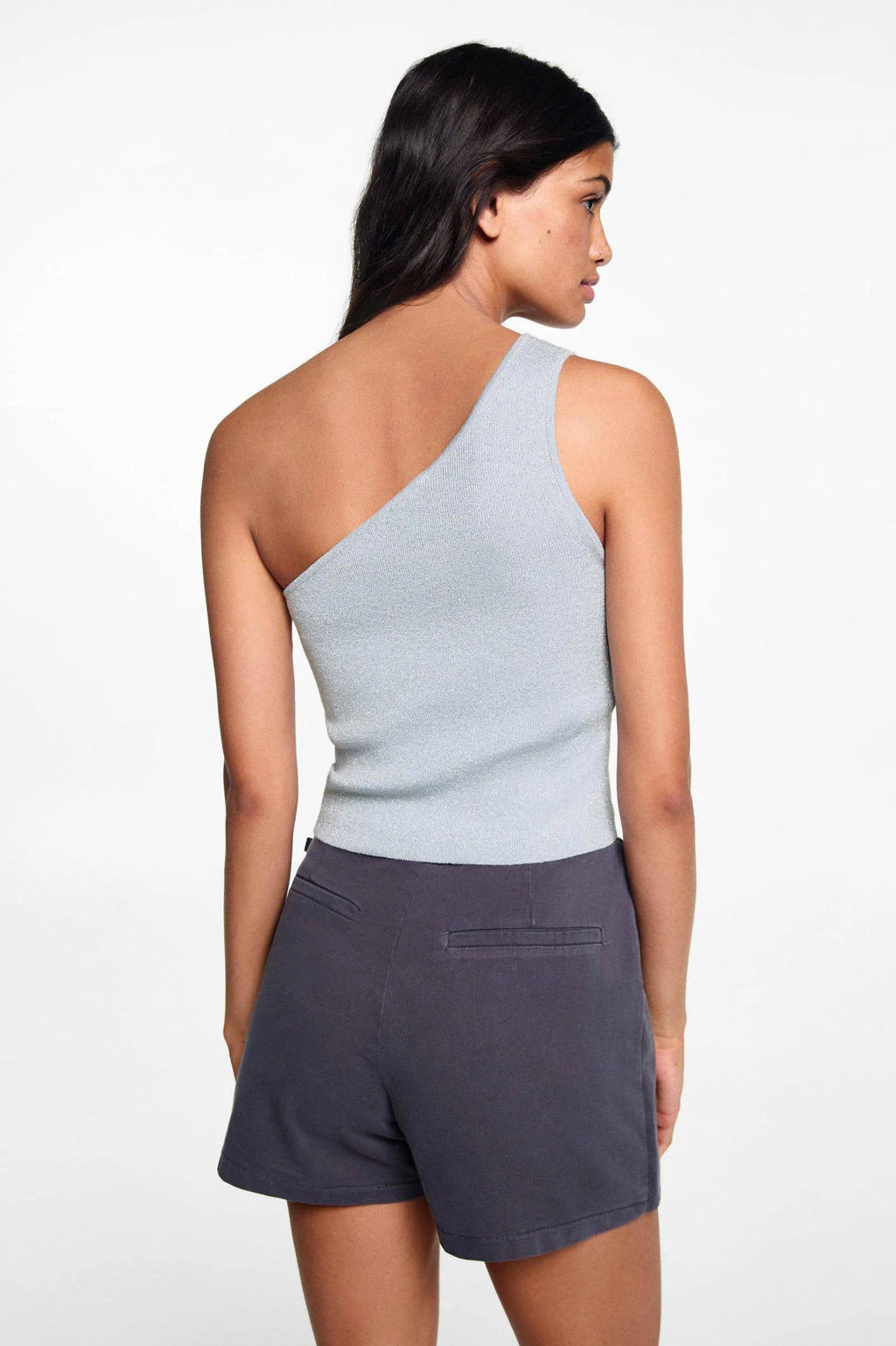 MANGO TEEN one shoulder top pastelblauw