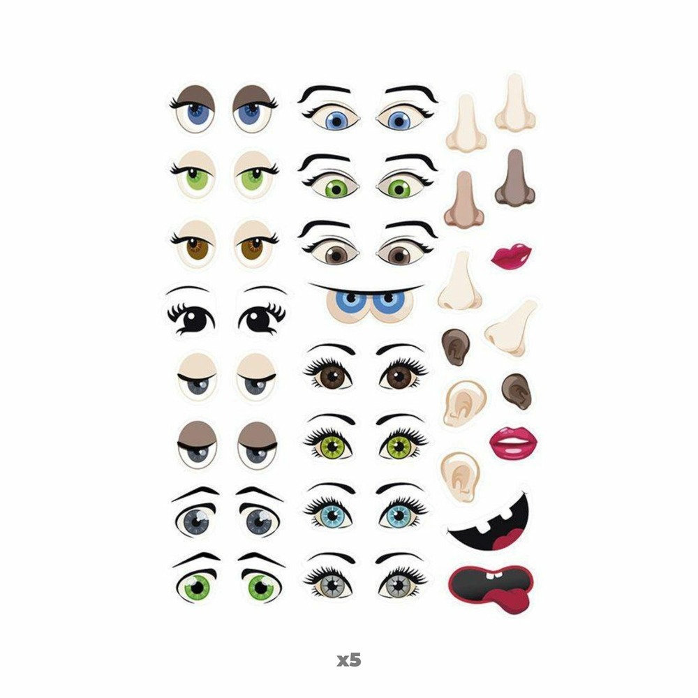 620 gommettes adhésives - yeux et visage