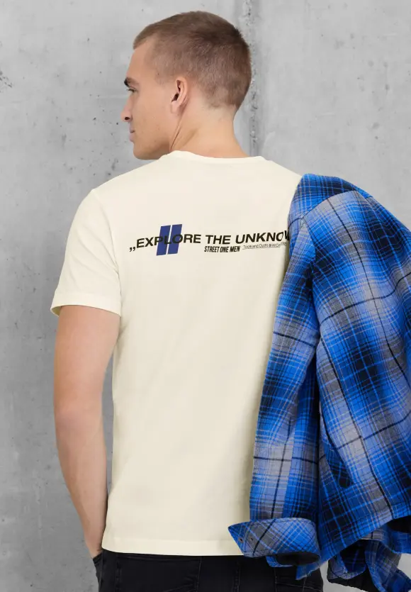 T-Shirt mit Prints - wool white
