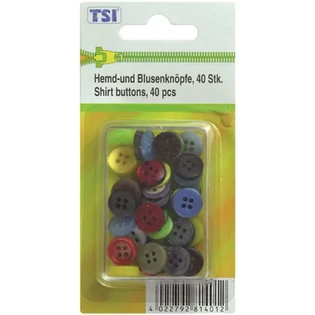 TSI Knopfset bestehend aus 40 Knöpfen, Hemdknöpfe und Blusenknöpfe