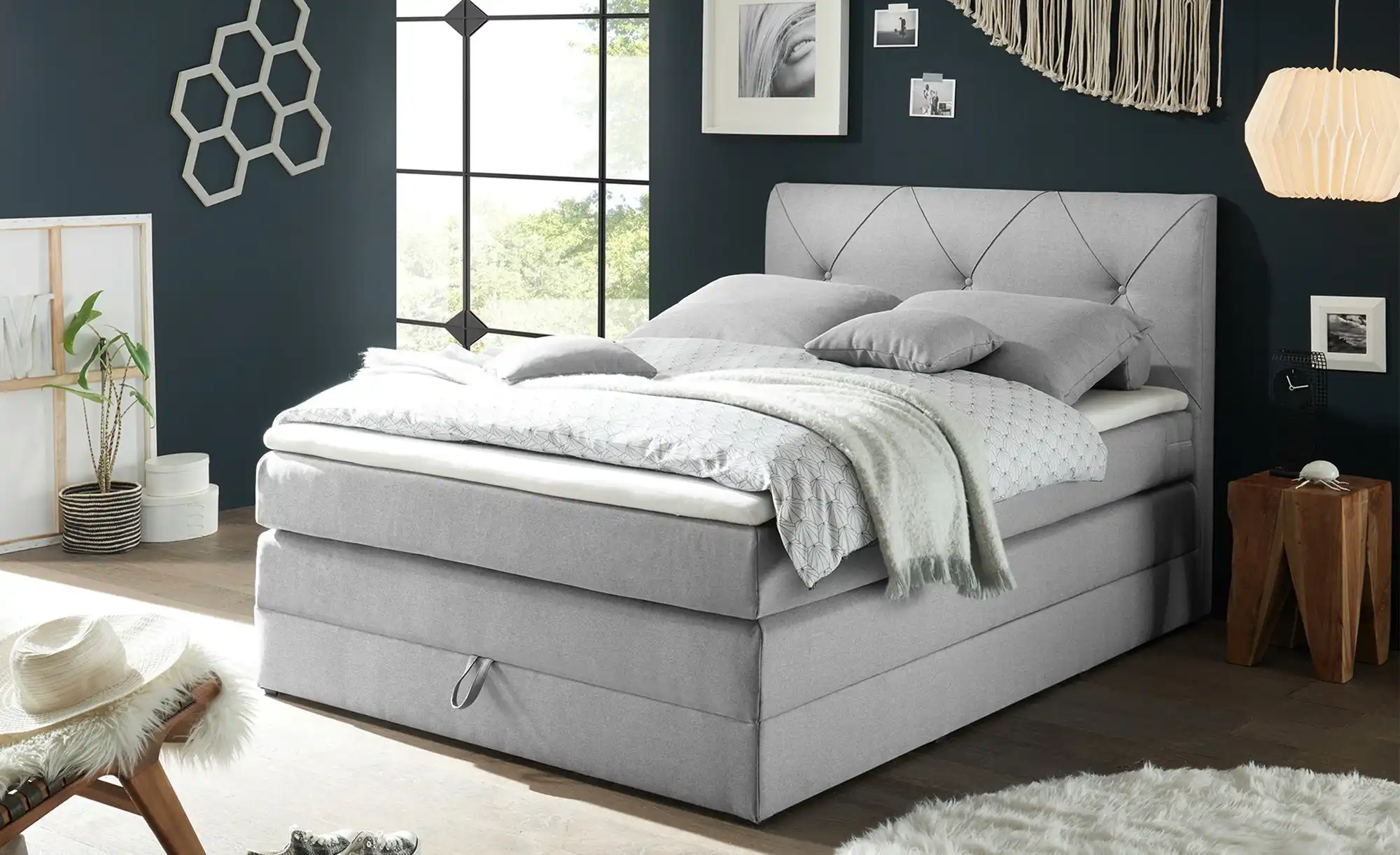 uno Boxspringbett mit Bettkasten Clay