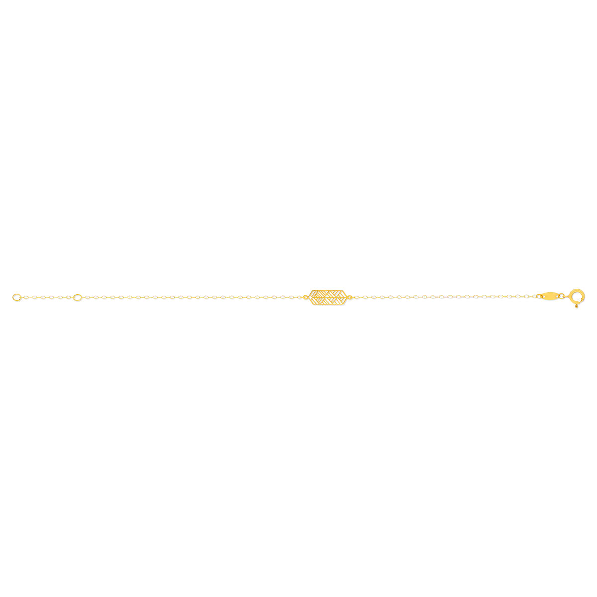 Bracelet or jaune 750 motif géométrique 18 cm