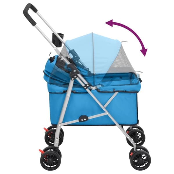 vidaXL Hundevogn sammenleggbar blå 76x50x100 cm oxford-stoff
