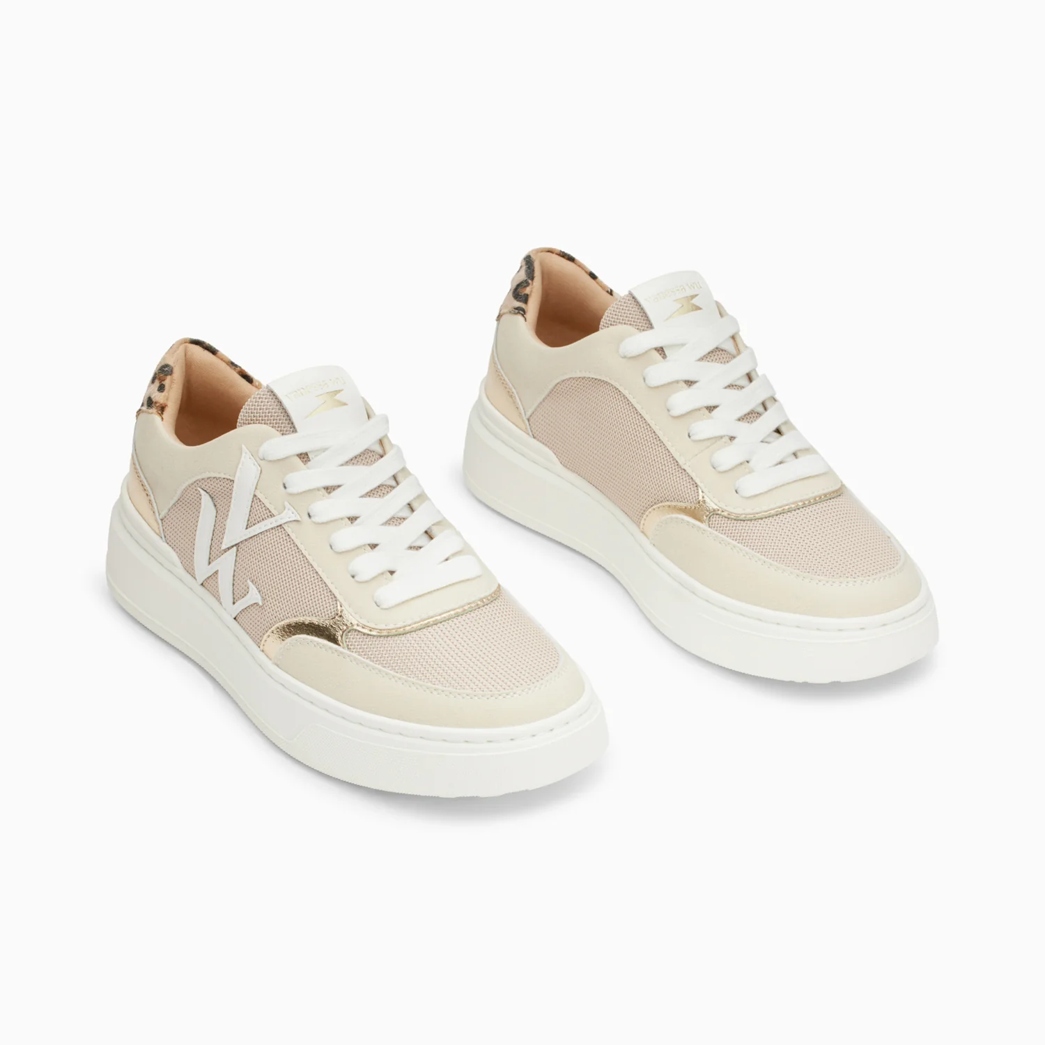 Sneakers-Baskets monogramme Valentine beiges