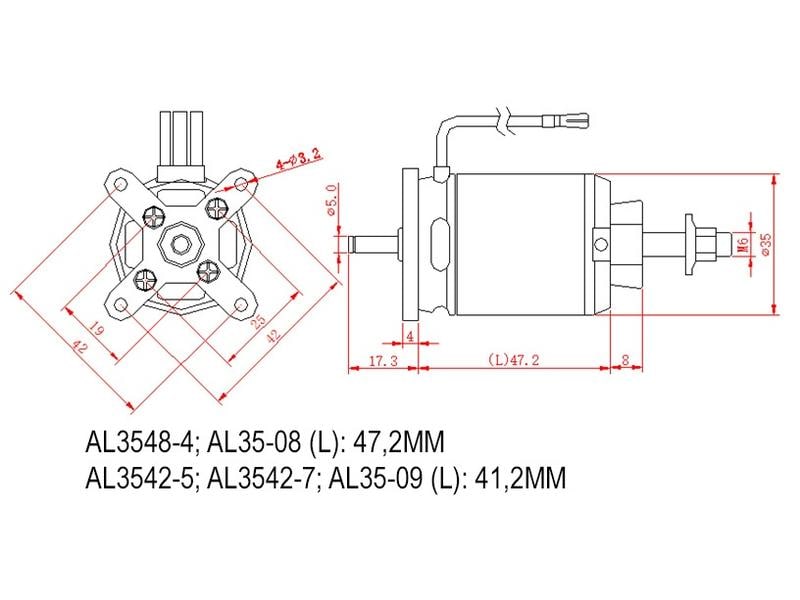 D-Power Brushless Aussenläufer AL35-08 890 kV Brushless Motor für Flugmodelle