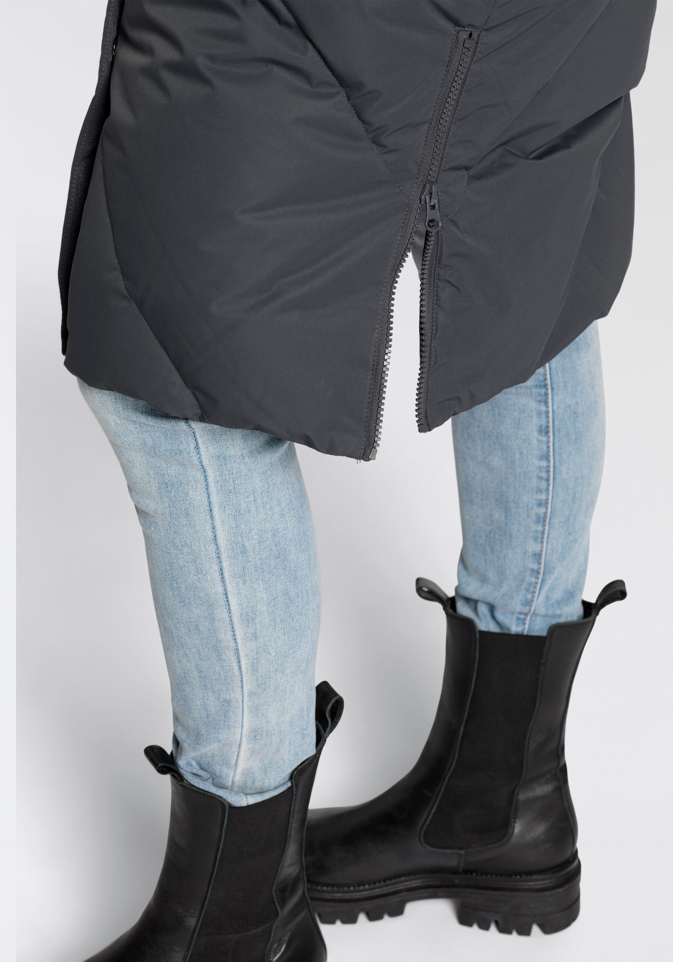 Polarino Daunenmantel , im Oversize-Fit, wasserabweisend, atmungsaktiv & isolierend