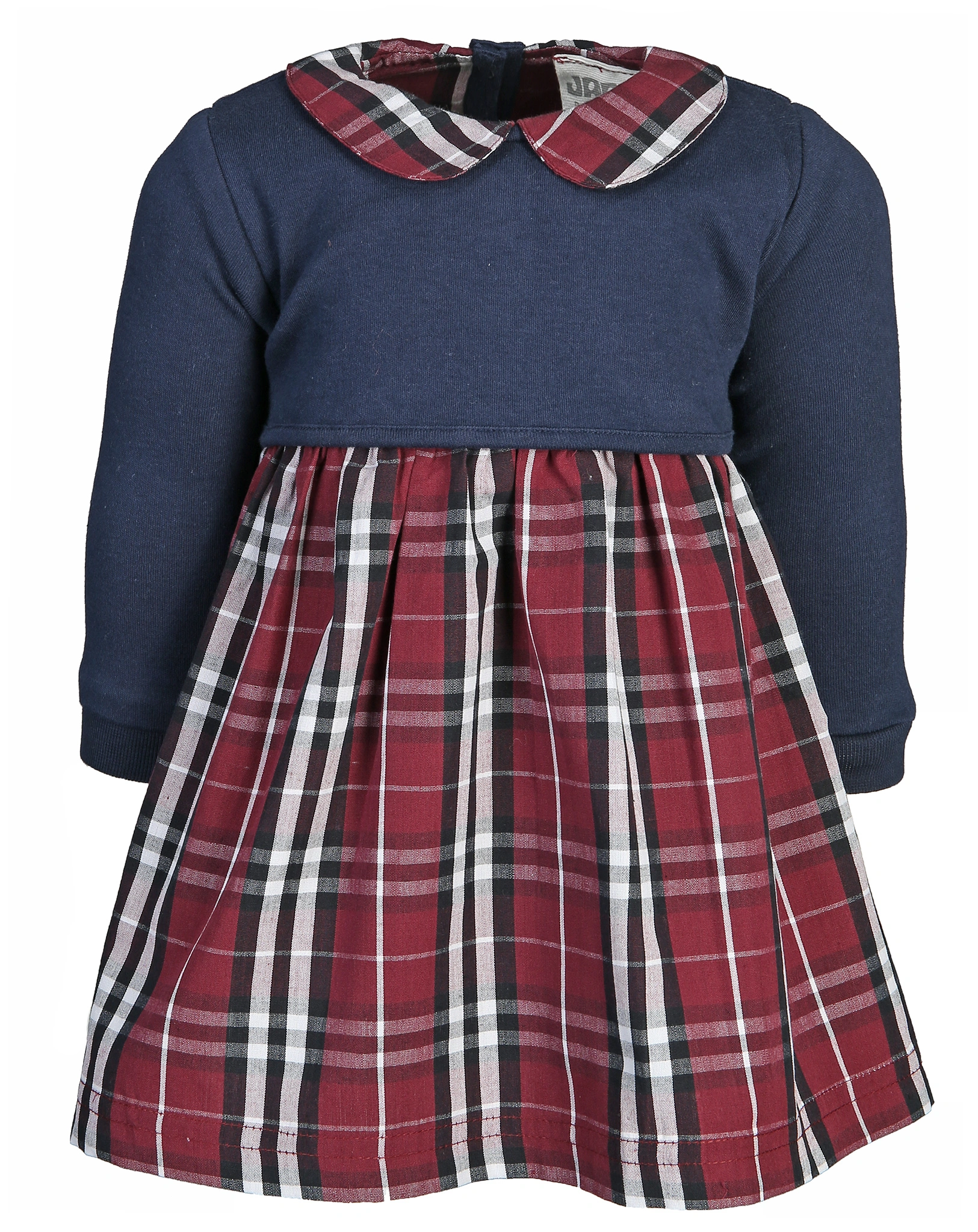 Webkleid KARO mit Langarmshirt in marine